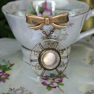 10kt Rolled Gold Plate Bow Pin Sweetheart Brooch